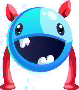 Happy cartoon monster colorful white background vector illustration.