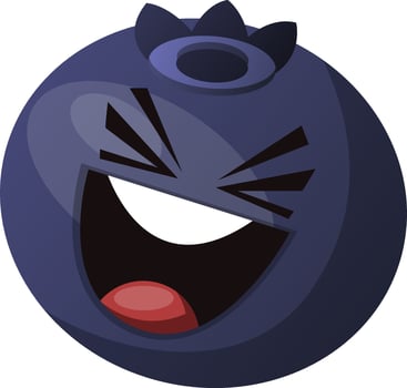 Blueberry having fun and laughs illustration vector on white background