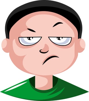 Male in a green top is very jealous illustration vector on white background