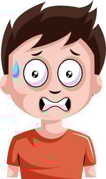 Student looking very stressed illustration vector on white background