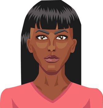 Beautiful african girl illustration vector on white background
