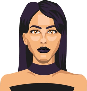 Beautiful girl with blue hair illustration vector on white background