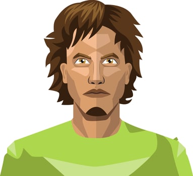 Young man with a long hair and chin beard illustration vector on white background