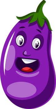 Surprised brinjal illustration vector on white background