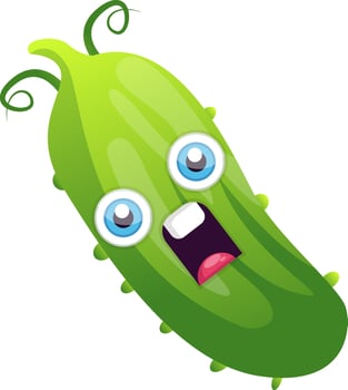 Stunned cartoon cucumber illustration vector on white background