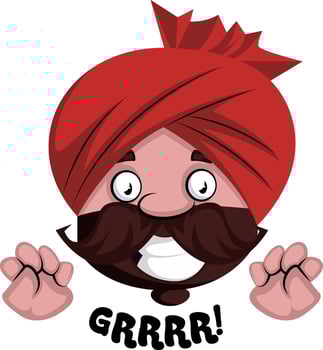 Indian male character grrr vector