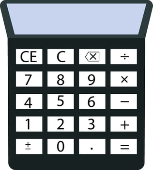 Black calculator, illustration, vector on white background