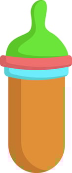 Milk in baby bottle, illustration, vector on white background
