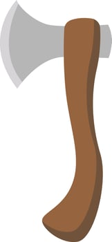 Brown ax, illustration, vector on white background