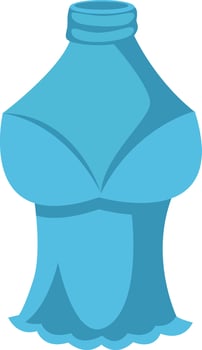 Blue woman skirt, illustration, vector on white background