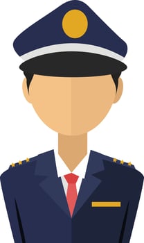Police officer, illustration, vector on white background