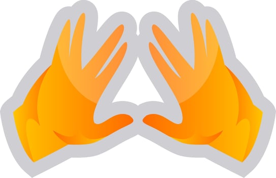 Simple vector illustration on a white background of a yellow Kohen Hands