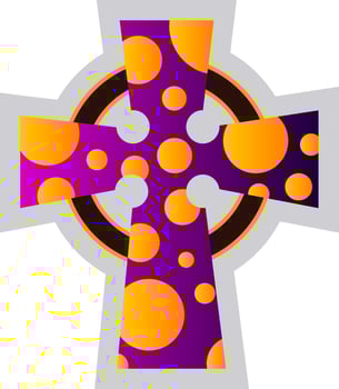 Multicolor Celtir Cross vector religion ilustration on a white background