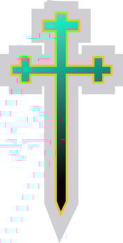 Blue and green symbol of an Aaronic Order Church vector illustration on a white background