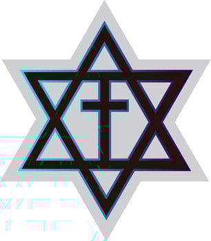 Symbol of a Messianic Jewish religion vector illustration on a white background