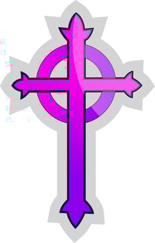 Purple Presbyterian Cross vector illustration on a white background