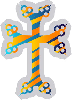 Colorful Armenian Cross vector illustration on a white background