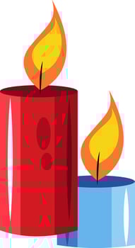 Burning candles Chinese New Year vector illustration