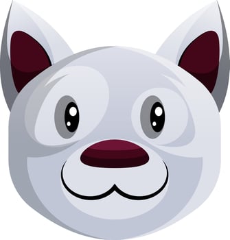 Simple white cartoon puppy vector illustartion on white background