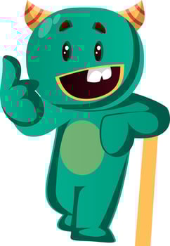 Green monster is in very casual mood vector iillustraion
