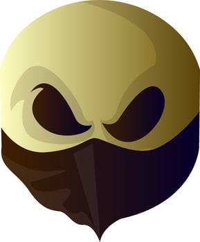 Scary cartoon skull vector illustartion on white background