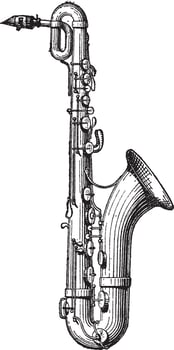 Saxophone vintage engraving vector