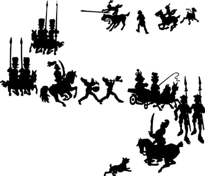 Shadow Parade, vintage illustration vector