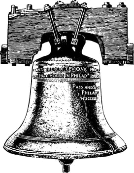 Liberty Bell vintage illustration. vector
