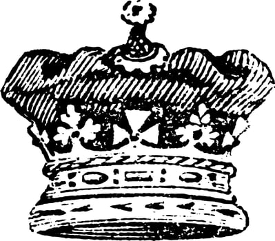 Princess Coronet of a princess of England, vintage engraving. vector