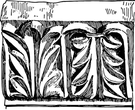 Anthemion or Acanthus Byzantium vintage engraving. vector