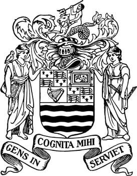 The seal of the Council for New England during the colonial era vintage illustration vector