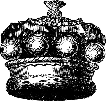 official coronet of a European baron vintage engraving. vector
