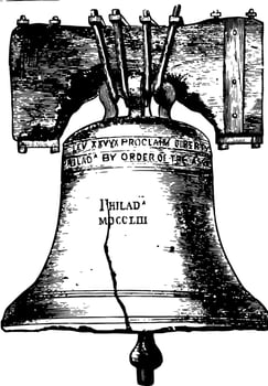 Liberty Bell vintage illustration vector