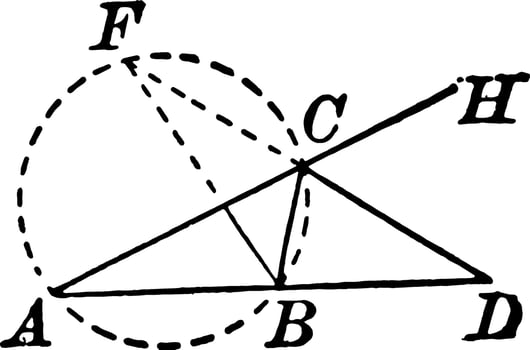 Circle and Triangles vintage illustration. vector