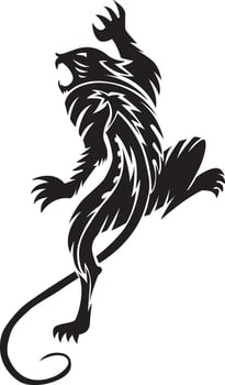 Panther tattoo, vintage engraving. vector