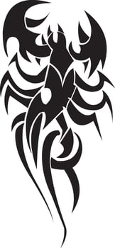 Tattoo design of scorpion, vintage engraving. vector