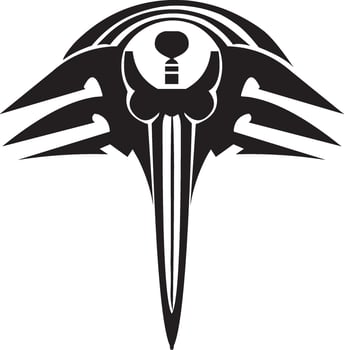 Sword tattoo design, vintage engraving. vector