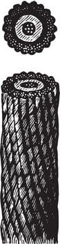 First transatlantic cable, vintage engraving. vector