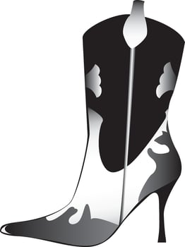 High heeled womans boot vector
