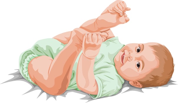 Vector of cute little baby boy.