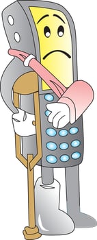 Damaged Cellphone, illustration vector