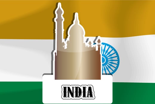 India landmark illustration vector
