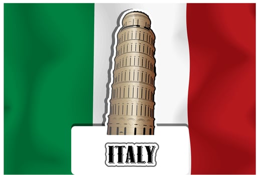 Italy pisa tower illustration vector