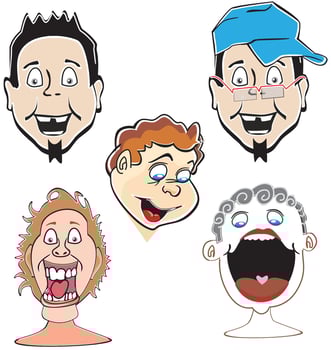 Laughing guys, illustration vector