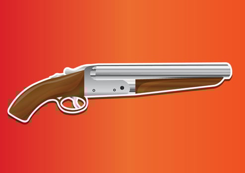 Lupara or Sawn-off Shotgun, illustration vector