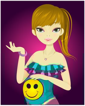 Pregnant Girl, illustration vector