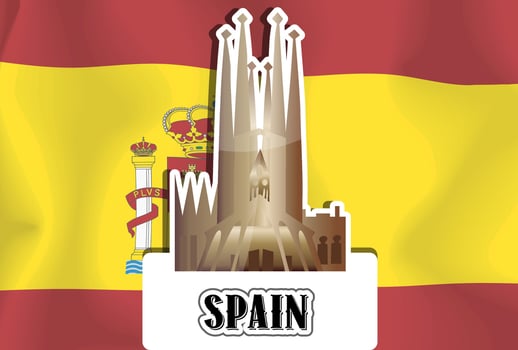 Spain landmark illustration vector