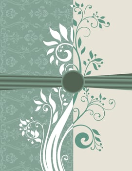 Vintage invitation card with ornate elegant retro abstract floral design vector
