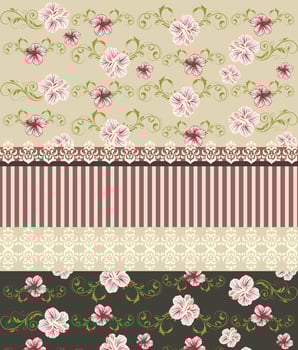 Vintage floral invitation card vector