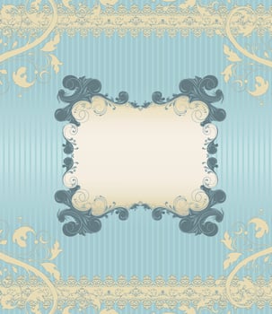 Vintage invitation card with ornate elegant retro abstract floral design vector